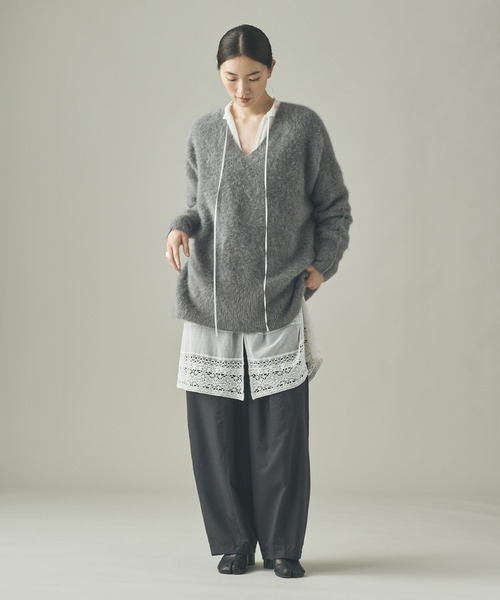 Curensology(カレンソロジー)/FOXカシミヤVネックニットプルオーバー