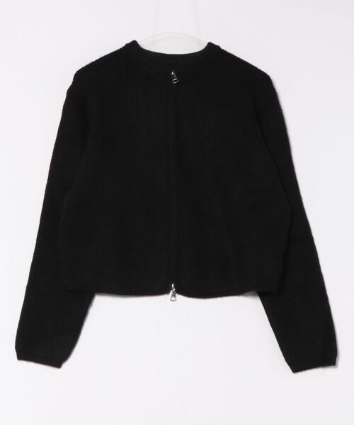 H.TOKYO(エイチトウキョウ)の「やわらかな表情と上品シルエット ミニマルリブショートジップニット(カーディガン/ボレロ・レディース・ブラウン/アイボリー/ブラック・FREE)」の5枚目の写真