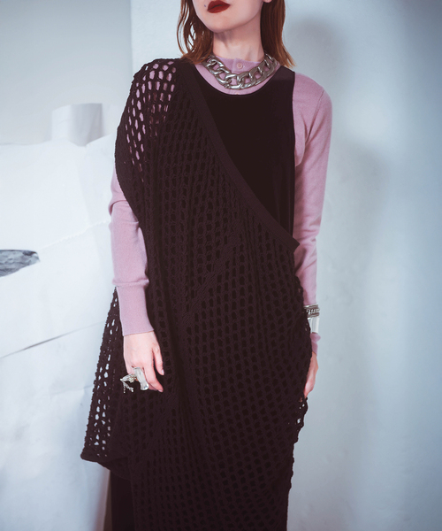 CITYSHOP（シティーショップ）の「“O” MESH WRAP スカート（スカート・レディース・ブラック・36/38）」の2枚目の写真