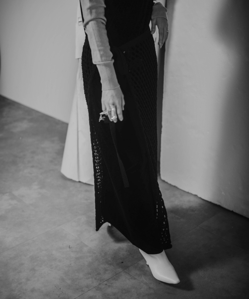 CITYSHOP（シティーショップ）の「“O” MESH WRAP スカート（スカート・レディース・ブラック・36/38）」の3枚目の写真