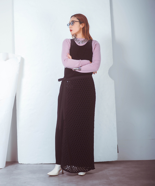 CITYSHOP（シティーショップ）の「“O” MESH WRAP スカート（スカート・レディース・ブラック・36/38）」の4枚目の写真