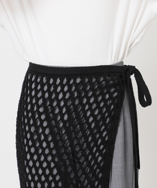 CITYSHOP（シティーショップ）の「“O” MESH WRAP スカート（スカート・レディース・ブラック・36/38）」の10枚目の写真