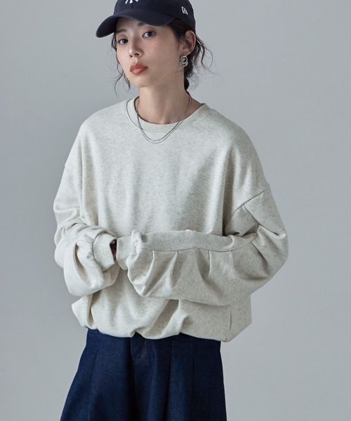 etoll.（エトル）の「タックスリーブバルーンスウェット（スウェット・レディース・ブラック/アイボリー/グレー・M）」の3枚目の写真