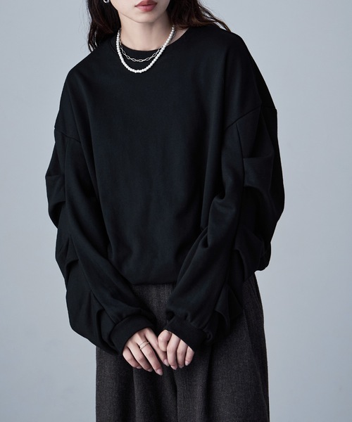 etoll.（エトル）の「タックスリーブバルーンスウェット（スウェット・レディース・ブラック/アイボリー/グレー・M）」の13枚目の写真