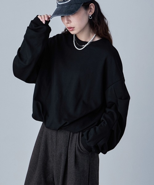 etoll.（エトル）の「タックスリーブバルーンスウェット（スウェット・レディース・ブラック/アイボリー/グレー・M）」の18枚目の写真