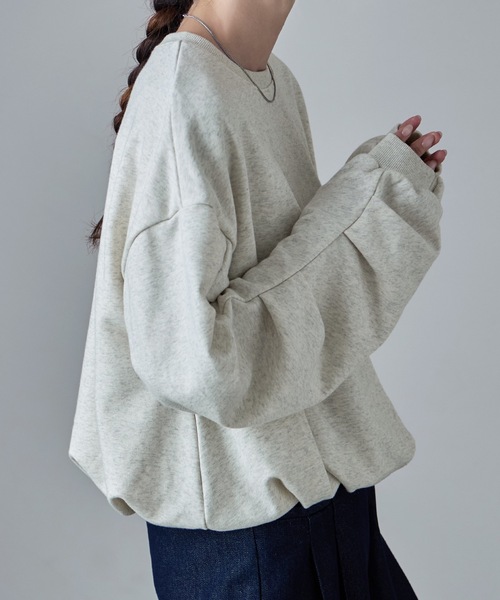 etoll.（エトル）の「タックスリーブバルーンスウェット（スウェット・レディース・ブラック/アイボリー/グレー・M）」の7枚目の写真