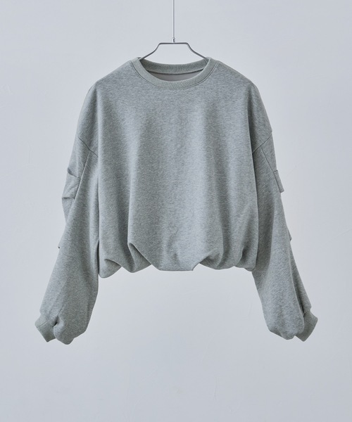 etoll.（エトル）の「タックスリーブバルーンスウェット（スウェット・レディース・ブラック/アイボリー/グレー・M）」の19枚目の写真