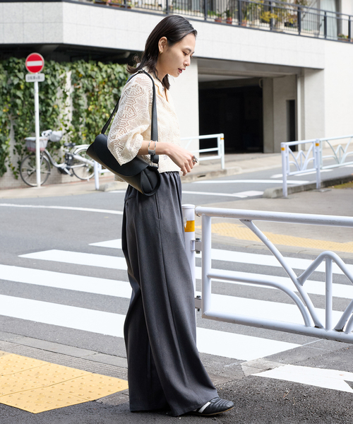 追加2》ウールライクストレッチワイドパンツ（その他パンツ