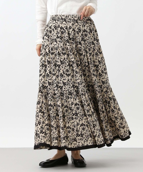 natural by clip》フラワープリントロングスカート（スカート