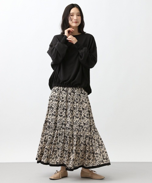 natural by clip》フラワープリントロングスカート（スカート