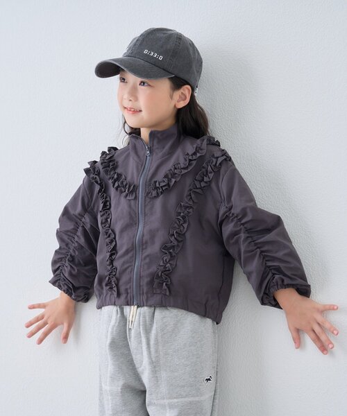 CIAOPANIC TYPY（チャオパニックティピー）の「【KIDS】フリルギャザーマンパ（マウンテンパーカー・キッズ・サックスブルー/チャコールグレー・SMALL/MEDIUM/LARGE/X-LARGE/XX-LARGE）」の5枚目の写真