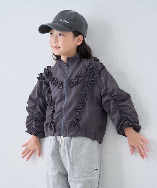 CIAOPANIC TYPY（チャオパニックティピー）の「【KIDS】フリルギャザーマンパ（マウンテンパーカー・キッズ・サックスブルー/チャコールグレー・SMALL/MEDIUM/LARGE/X-LARGE/XX-LARGE）」の6枚目の写真