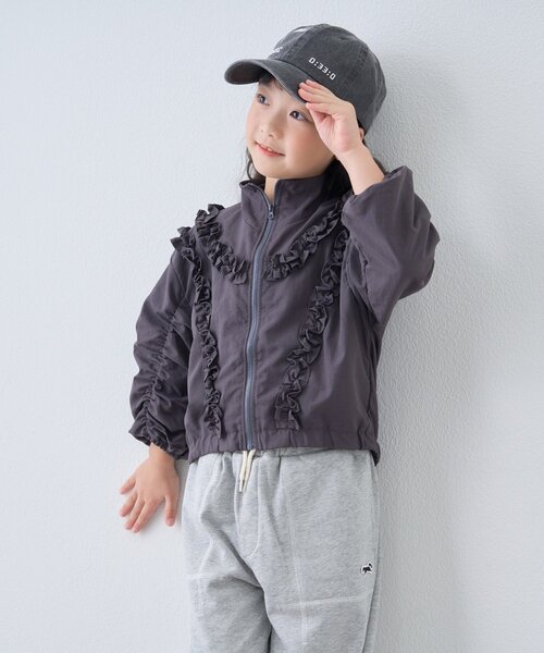CIAOPANIC TYPY（チャオパニックティピー）の「【KIDS】フリルギャザーマンパ（マウンテンパーカー・キッズ・サックスブルー/チャコールグレー・SMALL/MEDIUM/LARGE/X-LARGE/XX-LARGE）」の7枚目の写真