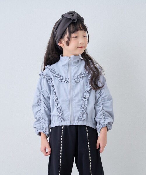 CIAOPANIC TYPY（チャオパニックティピー）の「【KIDS】フリルギャザーマンパ（マウンテンパーカー・キッズ・サックスブルー/チャコールグレー・SMALL/MEDIUM/LARGE/X-LARGE/XX-LARGE）」の9枚目の写真