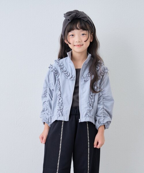 CIAOPANIC TYPY（チャオパニックティピー）の「【KIDS】フリルギャザーマンパ（マウンテンパーカー・キッズ・サックスブルー/チャコールグレー・SMALL/MEDIUM/LARGE/X-LARGE/XX-LARGE）」の12枚目の写真