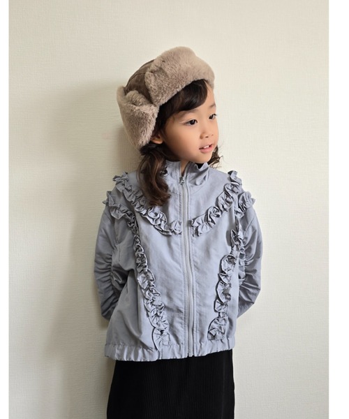CIAOPANIC TYPY（チャオパニックティピー）の「【KIDS】フリルギャザーマンパ（マウンテンパーカー・キッズ・サックスブルー/チャコールグレー・SMALL/MEDIUM/LARGE/X-LARGE/XX-LARGE）」の4枚目の写真