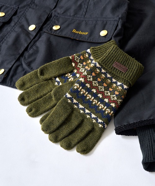 Barbour（バブアー）の「【Barbour】barbour marlow fair isle knitted gloves（手袋・レディース・オリーブ/ネイビー・FREE）」の2枚目の写真