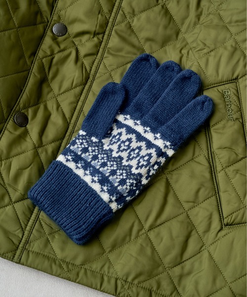 Barbour（バブアー）の「【Barbour】barbour marlow fair isle knitted gloves（手袋・レディース・オリーブ/ネイビー・FREE）」の3枚目の写真
