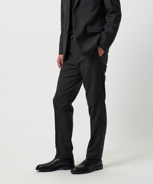 ユナイテッドアローズ　スラックス　54 ストレッチ サキソニー ノープリーツ スリムパンツ セットアップ