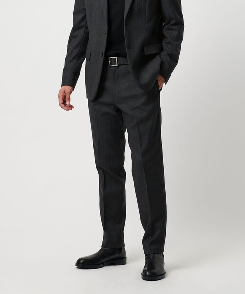 ストレッチ サキソニー ノープリーツ スリム パンツ NO.1 セットアップ