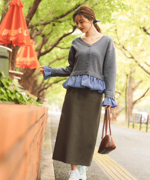 PROPORTION BODY DRESSING(プロポーションボディドレッシング)の「<ウォッシャブル>バルーンペプラムニット / 1215270103(ニット/セーター・レディース・グレー系その他/ホワイト系その他・FREE)」の13枚目の写真