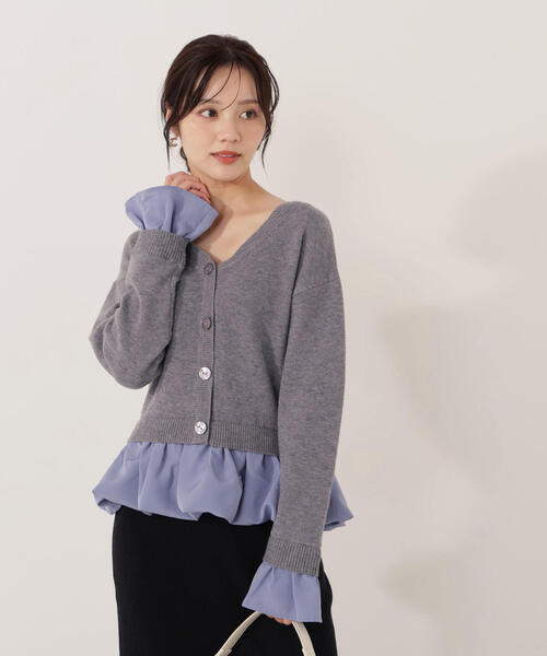 PROPORTION BODY DRESSING(プロポーションボディドレッシング)の「<ウォッシャブル>バルーンペプラムニット / 1215270103(ニット/セーター・レディース・グレー系その他/ホワイト系その他・FREE)」の12枚目の写真