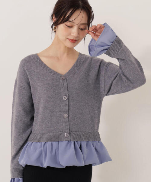 PROPORTION BODY DRESSING(プロポーションボディドレッシング)の「<ウォッシャブル>バルーンペプラムニット / 1215270103(ニット/セーター・レディース・グレー系その他/ホワイト系その他・FREE)」の11枚目の写真