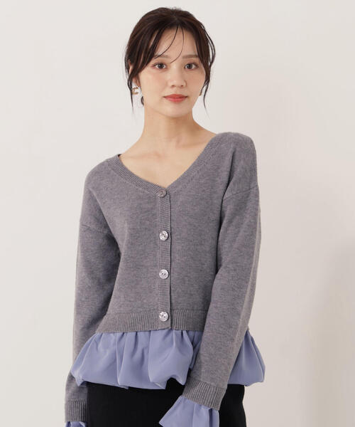 PROPORTION BODY DRESSING(プロポーションボディドレッシング)の「<ウォッシャブル>バルーンペプラムニット / 1215270103(ニット/セーター・レディース・グレー系その他/ホワイト系その他・FREE)」の10枚目の写真