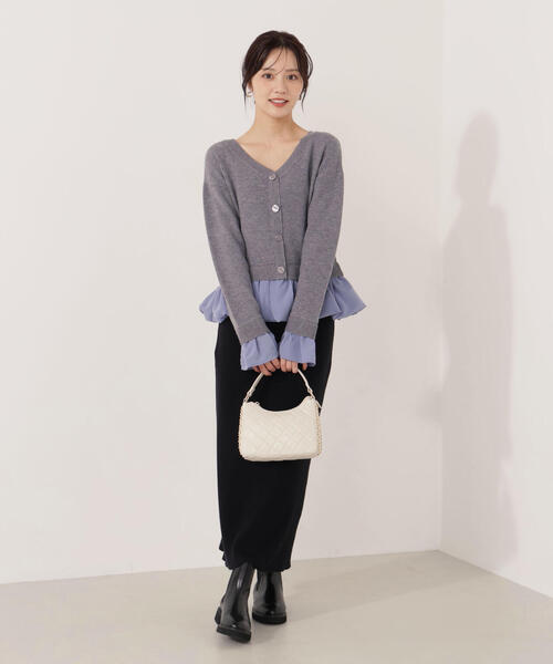 PROPORTION BODY DRESSING(プロポーションボディドレッシング)の「<ウォッシャブル>バルーンペプラムニット / 1215270103(ニット/セーター・レディース・グレー系その他/ホワイト系その他・FREE)」の7枚目の写真