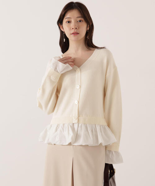 PROPORTION BODY DRESSING(プロポーションボディドレッシング)の「<ウォッシャブル>バルーンペプラムニット / 1215270103(ニット/セーター・レディース・グレー系その他/ホワイト系その他・FREE)」の20枚目の写真