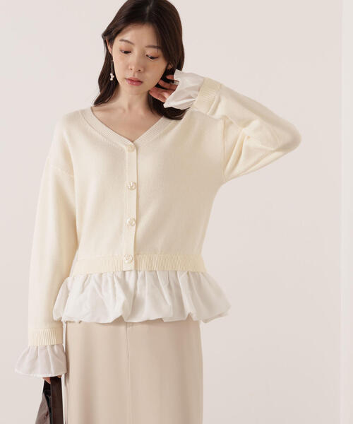 PROPORTION BODY DRESSING(プロポーションボディドレッシング)の「<ウォッシャブル>バルーンペプラムニット / 1215270103(ニット/セーター・レディース・グレー系その他/ホワイト系その他・FREE)」の21枚目の写真