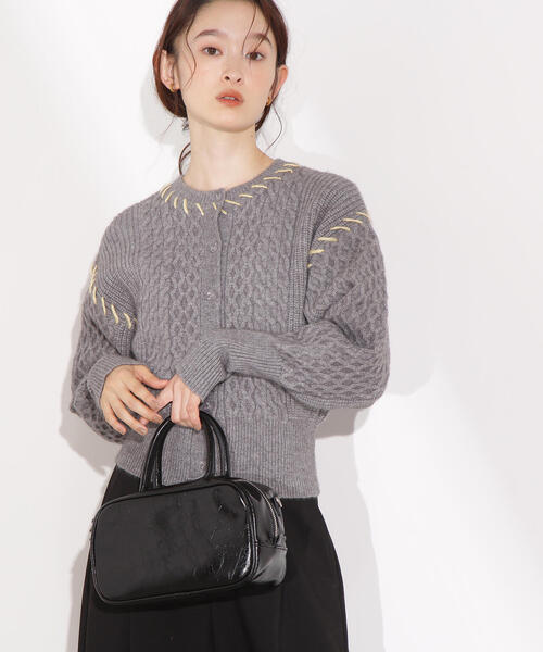 N.（N. Natural Beauty Basic）（エヌエヌナチュラルビューティーベーシック）の「ケーブルステッチカーディガン（カーディガン/ボレロ・レディース・ブラック/グレー/オフホワイト・MEDIUM）」の21枚目の写真