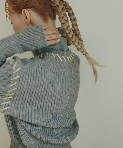 N.（N. Natural Beauty Basic）（エヌエヌナチュラルビューティーベーシック）の「ケーブルステッチカーディガン（カーディガン/ボレロ・レディース・ブラック/グレー/オフホワイト・MEDIUM）」の3枚目の写真