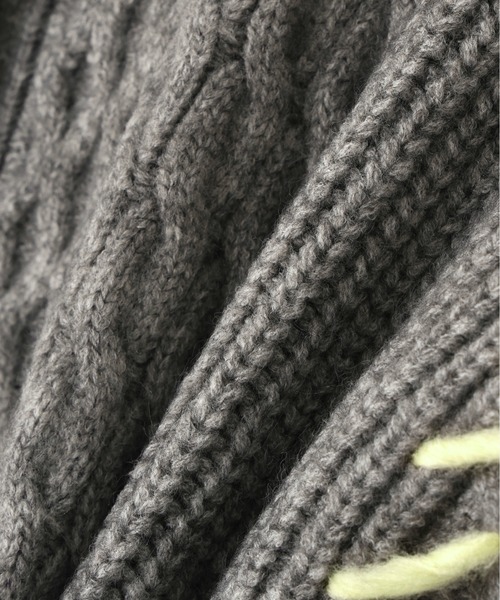 N.（N. Natural Beauty Basic）（エヌエヌナチュラルビューティーベーシック）の「ケーブルステッチカーディガン（カーディガン/ボレロ・レディース・ブラック/グレー/オフホワイト・MEDIUM）」の17枚目の写真