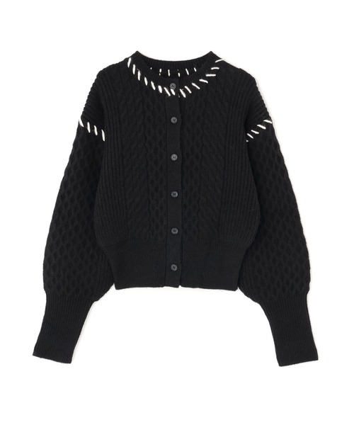 N.（N. Natural Beauty Basic）（エヌエヌナチュラルビューティーベーシック）の「ケーブルステッチカーディガン（カーディガン/ボレロ・レディース・ブラック/グレー/オフホワイト・MEDIUM）」の14枚目の写真