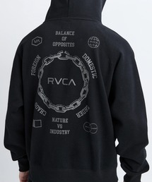 RVCA メンズ METAL URGY ZIP HD パーカー 【2025年秋冬モデル】 @autumn/ルーカバックプリントジップアップフードパーカー・フーディー