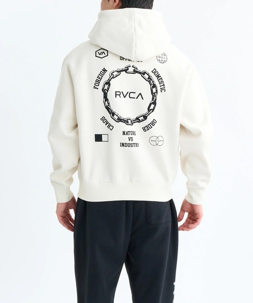 RVCA(ルーカ)の「RVCA メンズ METAL URGY ZIP HD パーカー 【2025年秋冬モデル】 @autumn/ルーカバックプリントジップアップフードパーカー・フーディー(パーカー・メンズ・オフホワイト/ブラック/ブラウン系その他・SMALL/MEDIUM/LARGE/X-LARGE)」の6枚目の写真