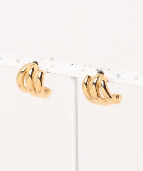 le cercle ADAM ET ROPE'(ルセルクルアダムエロペ)の「ラインミニフープピアス(ピアス(両耳用)・レディース・ゴールド/シルバー・FREE)」の5枚目の写真