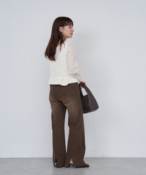 Kastane（カスタネ）の「B ワッフルニットビスチェ（タンクトップ・レディース・ブラック/アイボリー/レッド・FREE）」の22枚目の写真