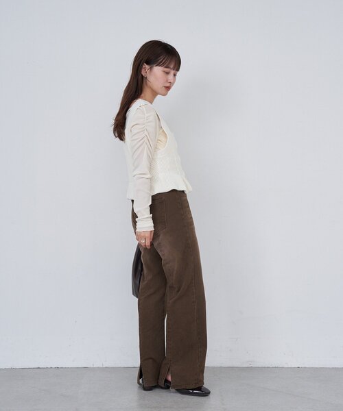 Kastane（カスタネ）の「B ワッフルニットビスチェ（タンクトップ・レディース・ブラック/アイボリー/レッド・FREE）」の21枚目の写真