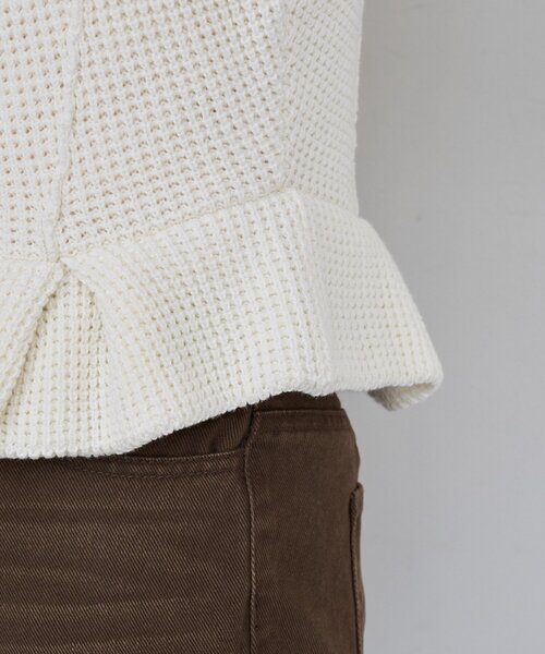 Kastane（カスタネ）の「B ワッフルニットビスチェ（タンクトップ・レディース・ブラック/アイボリー/レッド・FREE）」の19枚目の写真