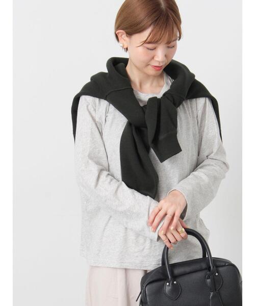 Lugnoncure（ルノンキュール）の「シフォン天竺クルーネック長袖トップス（その他トップス・レディース・ブラック/オフホワイト/ピンク/グレー・F）」の4枚目の写真