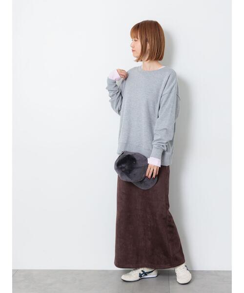 Lugnoncure（ルノンキュール）の「シフォン天竺クルーネック長袖トップス（その他トップス・レディース・ブラック/オフホワイト/ピンク/グレー・F）」の5枚目の写真