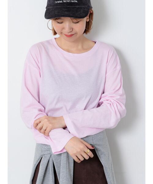 Lugnoncure（ルノンキュール）の「シフォン天竺クルーネック長袖トップス（その他トップス・レディース・ブラック/オフホワイト/ピンク/グレー・F）」の6枚目の写真