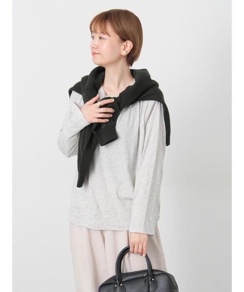 Lugnoncure（ルノンキュール）の「シフォン天竺クルーネック長袖トップス（その他トップス・レディース・ブラック/オフホワイト/ピンク/グレー・F）」の11枚目の写真