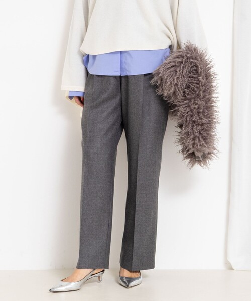 NOLLEY’S(ノーリーズ)の「フラノセミワイドパンツ(その他パンツ・レディース・オフホワイト/グレー/ライトグレー・34/36/38)」の3枚目の写真