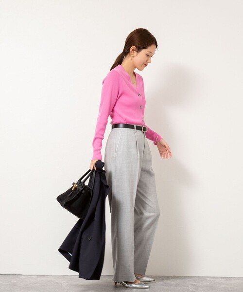 ピノーレ☆セミワイドパンツ カーキ セール】フラノセミワイドパンツ