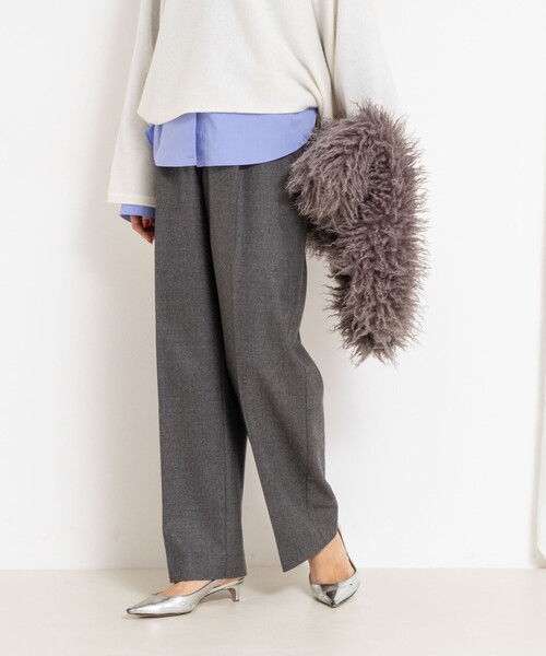 NOLLEY’S(ノーリーズ)の「フラノセミワイドパンツ(その他パンツ・レディース・オフホワイト/グレー/ライトグレー・34/36/38)」の12枚目の写真