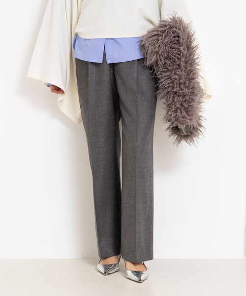 NOLLEY’S(ノーリーズ)の「フラノセミワイドパンツ(その他パンツ・レディース・オフホワイト/グレー/ライトグレー・34/36/38)」の14枚目の写真