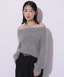 新品 アプワイザーリッシェ クレイサス カメリア ニット グレー CLATHASコラボ〉カメリアマークリブニット | ニット | Apuweiser